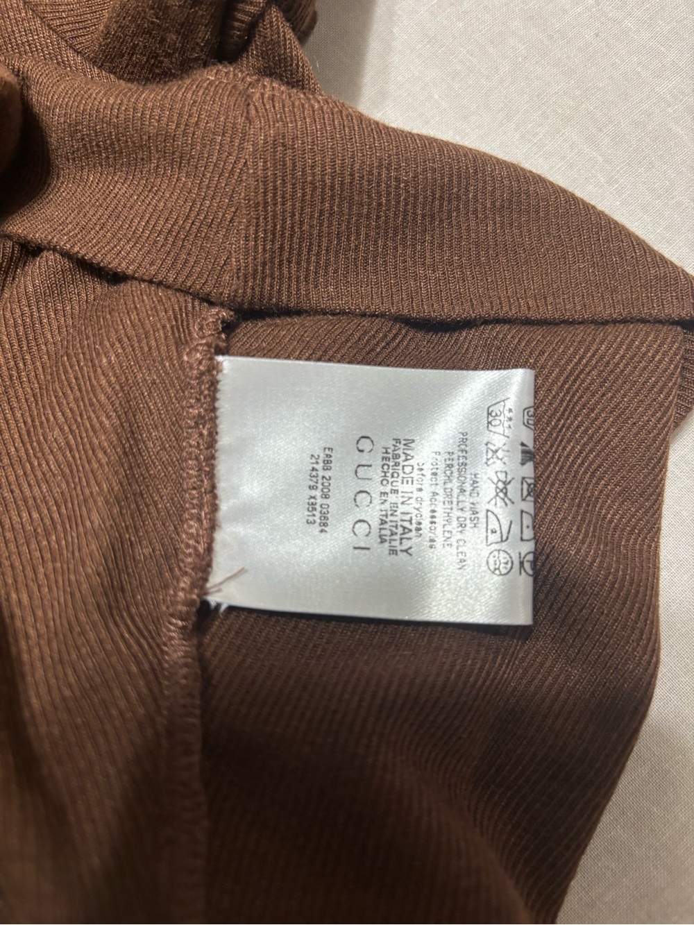 Vintage Gucci Brown Knot-Front Short Sleeve Top - Picture 6 of 6